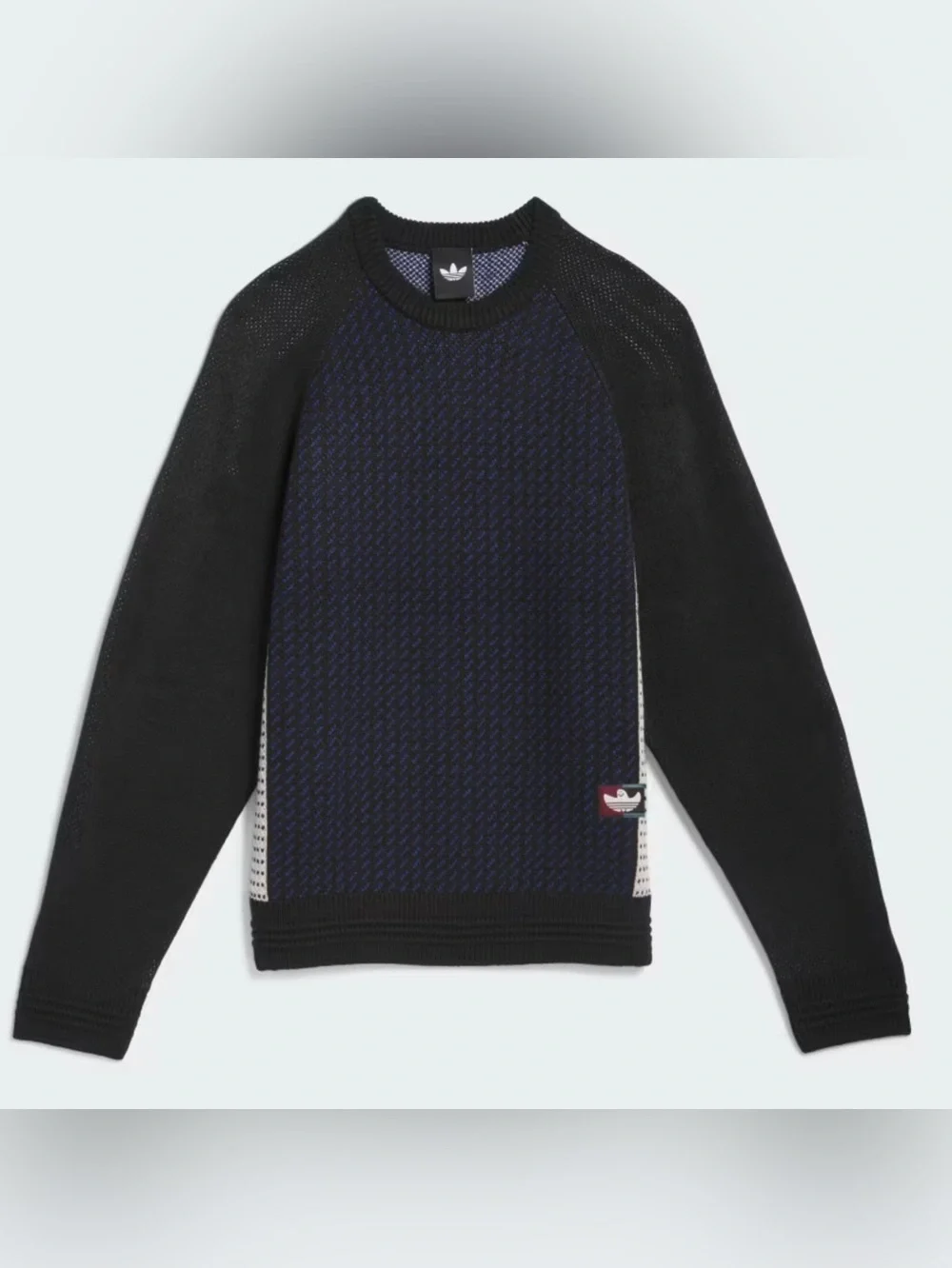 Adidas Men's Shmoofoil Sweater Black and Navy Crewneck Sweater